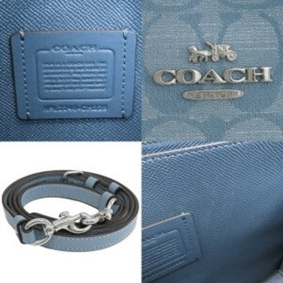 COACH Mollie Tote 25 Shoulder Bag Signature Chambray Light Blue CH228 Outlet New