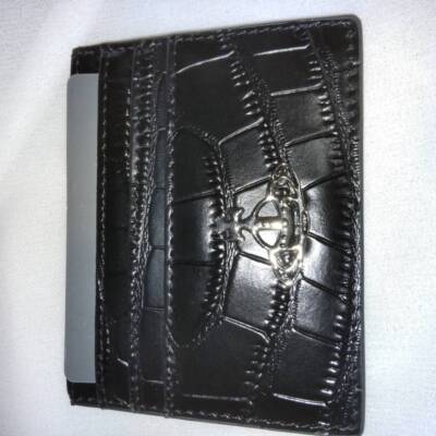 Vivienne Westwood Short Wallet Embossed Card Holder Leather Money 14266 Black