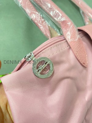 Longchamp S-L size Tote Bag Hand bag nylon bag Zipper bag Pink Leather
