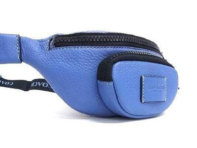 Coach Leather Waist Pouch Waist Bag Body Bag Zip bag Men's Women's Blue