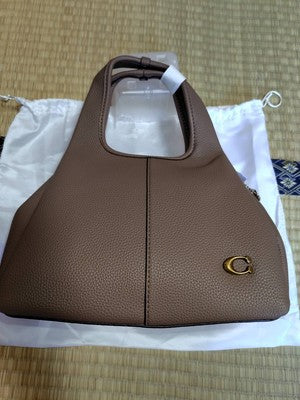 COACH CM545 LANA23 Crossbody 2way Shoulder Bag Leather Dark Stone Brown Outlet