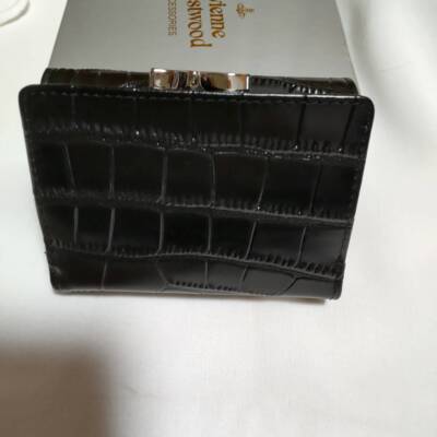 Vivienne Westwood Crocodile Pattern Multi-Card Pocket Wallet Black