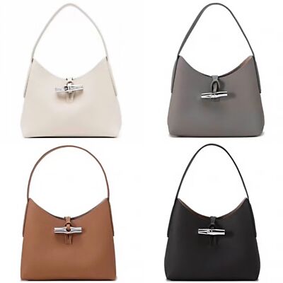 see description 4colors Longchamp M size Tote Bag Handbag White gray black brown