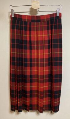 JUNYA WATANABE Pleated skirt, check pattern, women's skirt, size S, red