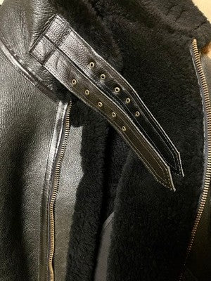 size 42 AVIREX B-3 black Leather Jacket sheepskin flight jacket Rare Model gift