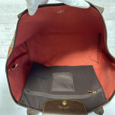 Longchamp Tote Bag Handbag canvas bag leather bag stripes Women's Bag