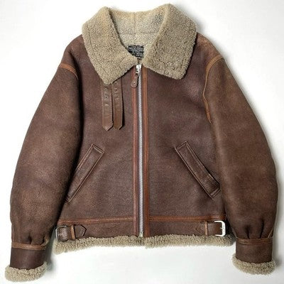 AVIREX Mouton Jacket Mouton flight jacket B-3 Brown Size 40 Boa Bomber