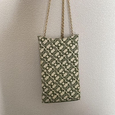 CAFUNE Smartphone shoulder chain bag, green, women's mini bag