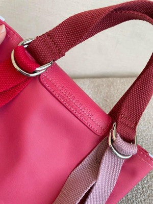 Longchamp Le Pliage S size Tote Bag Hand bag Nylon bag  Red Leather