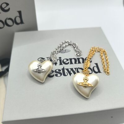 check description Vivienne Westwood FLORENTIA Mother of Pearl Heart Bracelet