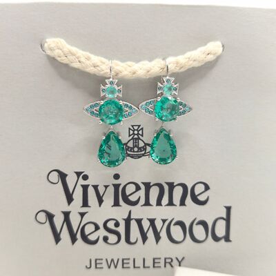 check description Vivienne Westwood Party Earrings Elegant green