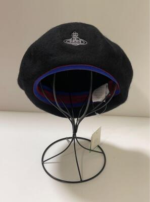 check description chose color Vivienne Westwood Beret hat Beige wool embroidery