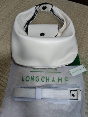 LONGCHAMP mini tote bag 2WAY shoulder bag Handbag White Leather Women's fashion