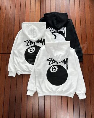 see description size S-XL STUSSY Eight Ball Hooded Sweatshirt 3 colors