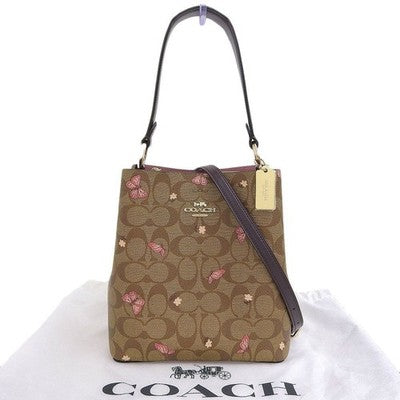 Coach Bag C3238 IMSHU Signature Heart Floral Print Bucket Bag Shoulder Bag