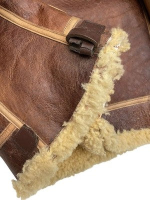 AVIREX B-3 Mouton Flight Jacket Limited Edition Custom Paint 38 Brown