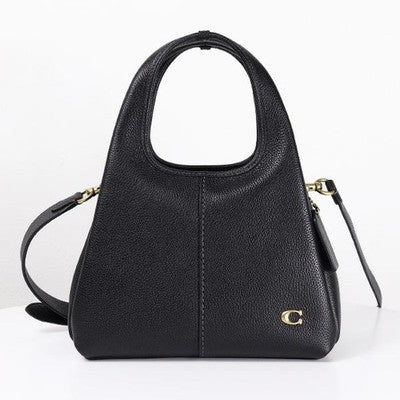 COACH Lana Shoulder Bag 23 Black CM545 Handbag Crossbody Diagonal Leather Women