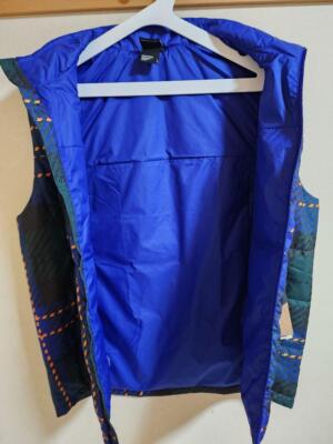 size L 1996 RETRO NUPTSE VEST Down vest Nuptse Green Check pattern