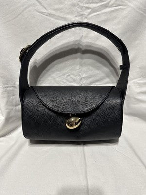 CAFUNE Drop Duffel Handbag Soft Duffle Shoulder Bag Black Leather egg charm