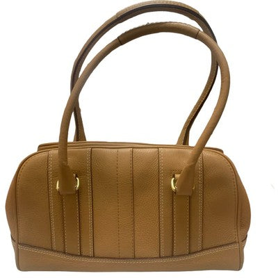 COACH Peppled Satchel Handbag Shoulder bags Zip bag Leather beige 10526