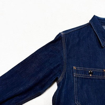 The Flat Head Denim Work Shirt Indigo Size 40 Denim Cotton One wash