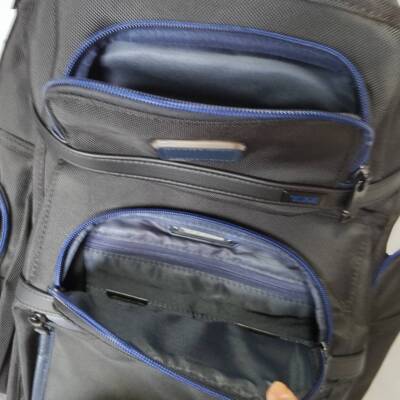 TUMI ALPHA3 Brief Pack Backpack Business Nylon Black Blue Line