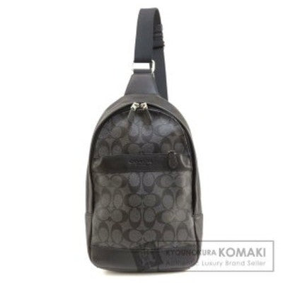 Coach Signature Body Bag Shoulder Bag Black F54787 Used