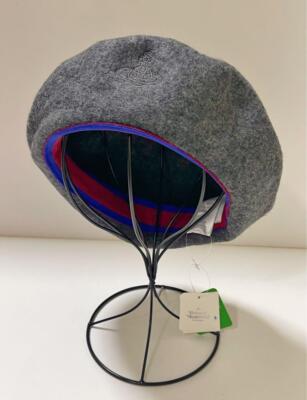 check description chose color Vivienne Westwood Beret hat Beige wool embroidery