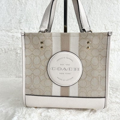 Coach C8417 Handbag Shoulder Bag White Khaki one item only From JAPAN New item