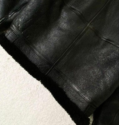 size 42 AVIREX B-3 black Leather Jacket sheepskin flight jacket Rare Model gift