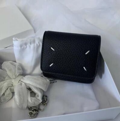 see description 2color Maison Margiela Chain Shoulder Mini Wallet LeatherBi-fold