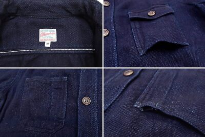 check description Long-sleeved shirt MZLS1070 Plain indigo dobby heavyweight