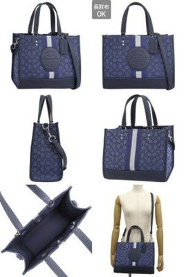 COACH C8417 Dempsey Tote 22 Signature Jacquard with Stripe and Coach Patch Women