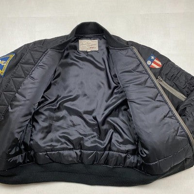Avirex MA-1 Flying Tiger Flight Jacket Men's Black L P-40 Embroidered Patches
