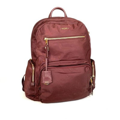 [Good Condition] Tumi Backpack Nylon Carry Charm Included Wine Red