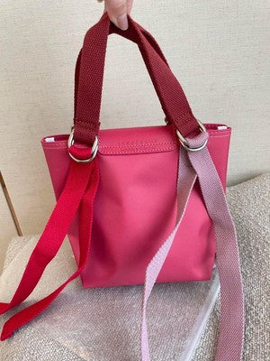 Longchamp Le Pliage S size Tote Bag Hand bag Nylon bag  Red Leather