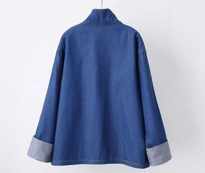 Denim Blue adidas China Track Top Denim Soft Loose Jacket