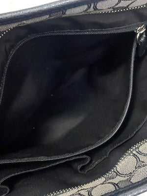 Coach Signature Canvas x Leather Handbag Tote Bag City bag Women's Black