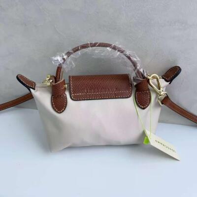 Longchamp XS size Tote Bag Handbag nylon bag Shoulder bag Ivory/PAPIER