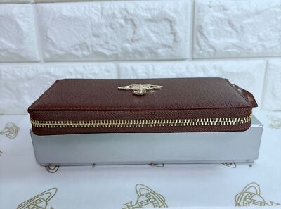 Vivienne Westwood Long Wallet Unisex Brown, Gold Hardware