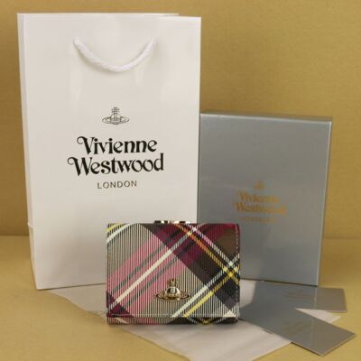 Vivienne Westwood Tri-fold wallet  clasp wallet 13VV114 Check pattern