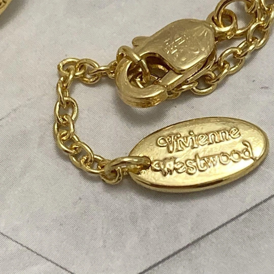 Vivienne Westwood Orb Small Necklace, Gold, Top 4cm x 4cm, Chain Length 45cm