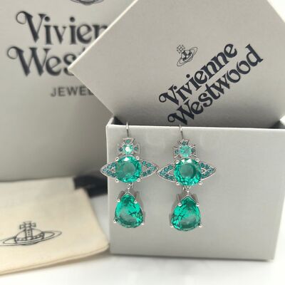 check description Vivienne Westwood Party Earrings Elegant green
