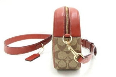 Coach Shoulder Bag PEANUTS Collaboration Jamie Camera Bag CF304 Beige Brown PVC