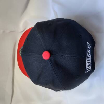 check description chose color STUSSY Snapback Cap Hat black Gray White Red logo