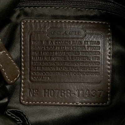 Coach Signature shoulder bag signature pattern brown women's Leather Canvas