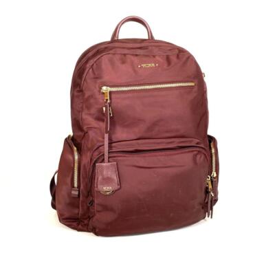 [Good Condition] Tumi Backpack Nylon Carry Charm Included Wine Red
