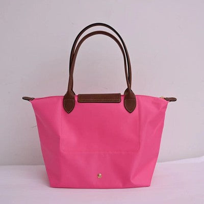 see description 3size Longchamp Le Pliage Tote Bag Handbag Pink Leather