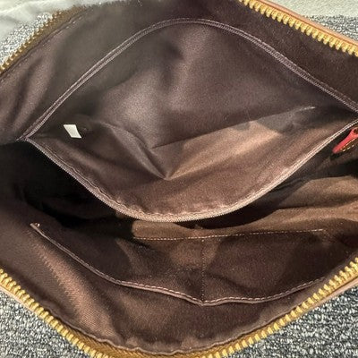 COACH Signature Canvas Brown Shoulder bags Zip bag Leather Crossbody Strap
