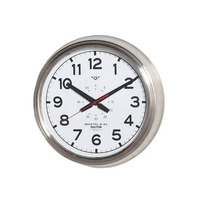 Dulton Bristol S-30 Wall Clock White K725-925WD Sweep movement battery operated